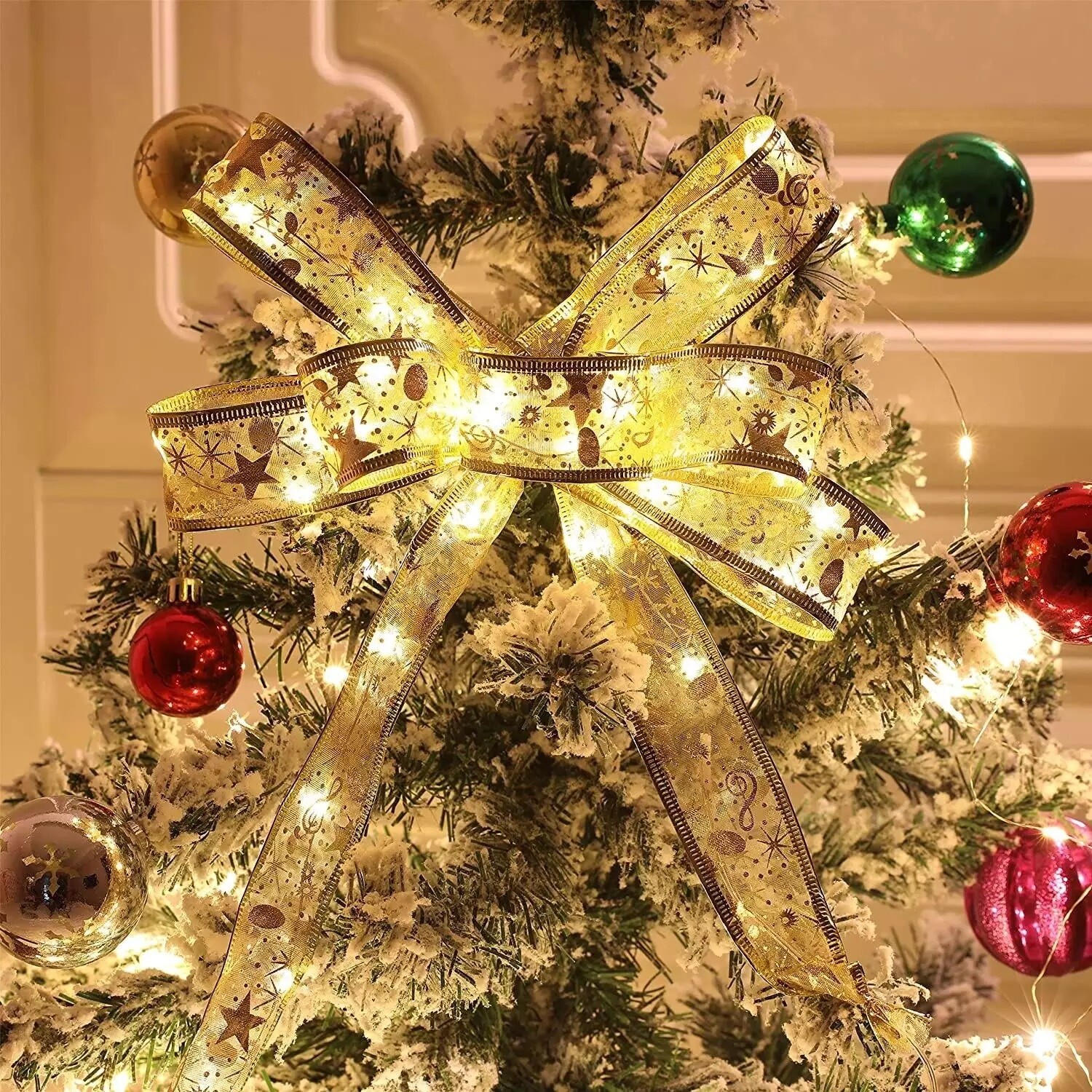Christmas Patterned LED Ribbon - Decorate The Tree - Light Up Presents - Foldable