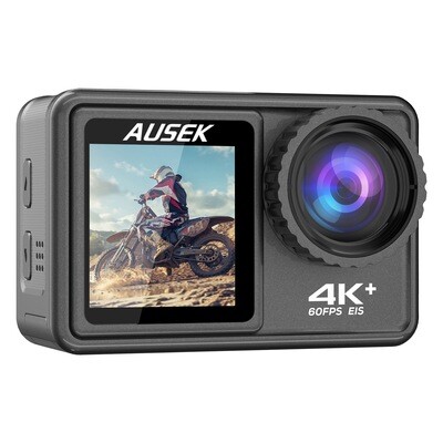 Action Camera - 4K 60fps Dual Screen - Wifi - 4 x Digital Zoom - Ausek ATS81ER