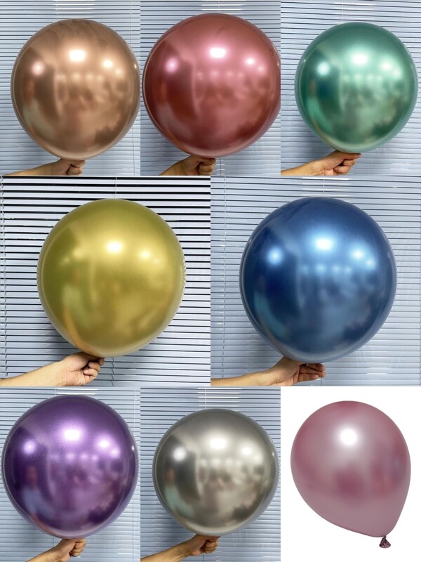 Metallic Chrome 18&quot; Balloons - Matching Colour Range - 15pc Packs