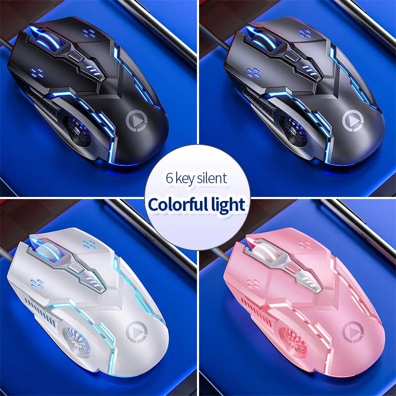 Wired Computer Mouse - Changing Lights - USB Plug And Play - G5