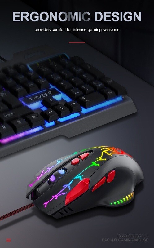Wired Gaming Mouse - USB - Cool Changing Backlights - Adjustable DPI -G550