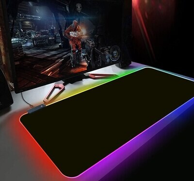 Non-Slip Mouse &amp; Keyboard Pad For Your Computer - RGB Lights - Suits Online Gamers &amp; Content Creators