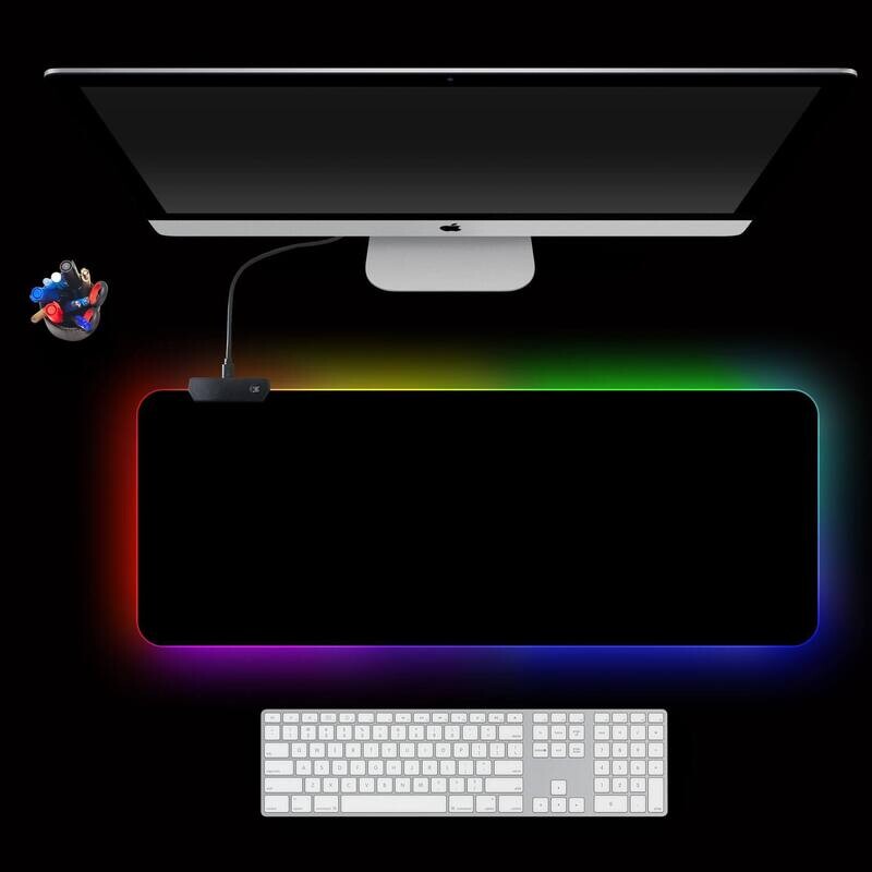 Non-Slip Mouse &amp; Keyboard Pad For Your Computer - RGB Lights - Suits Online Gamers &amp; Content Creators