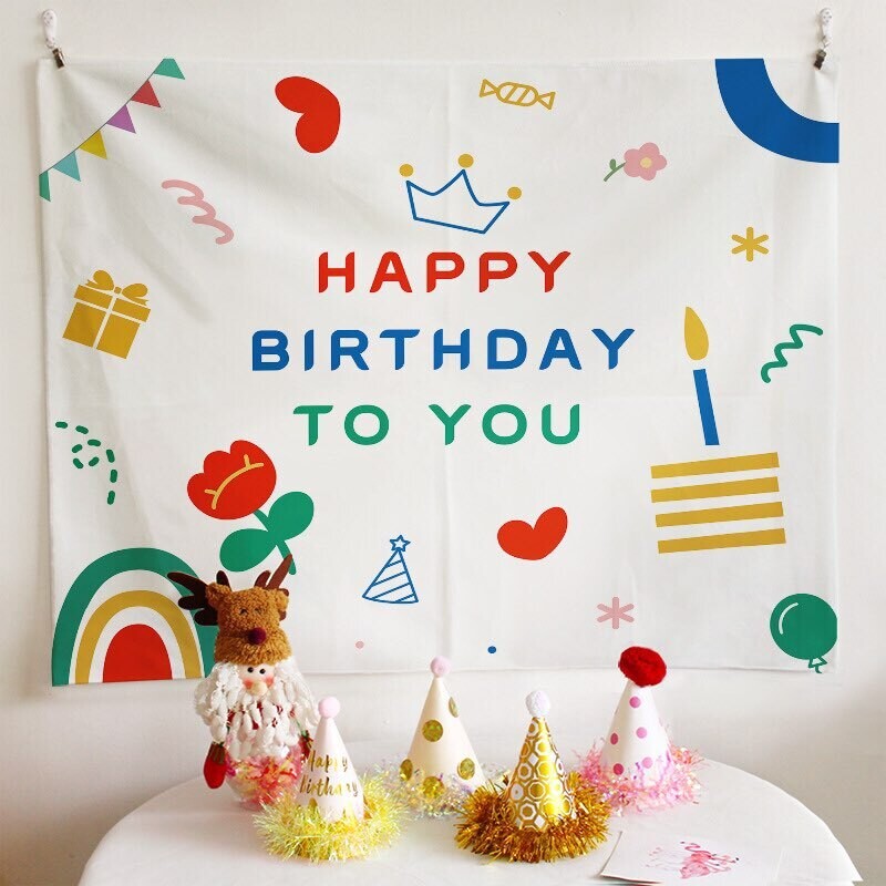 Happy Birthday Banner - Backdrop For Your Wall - Large 2m x 1.5m - Perfect For Children Parties