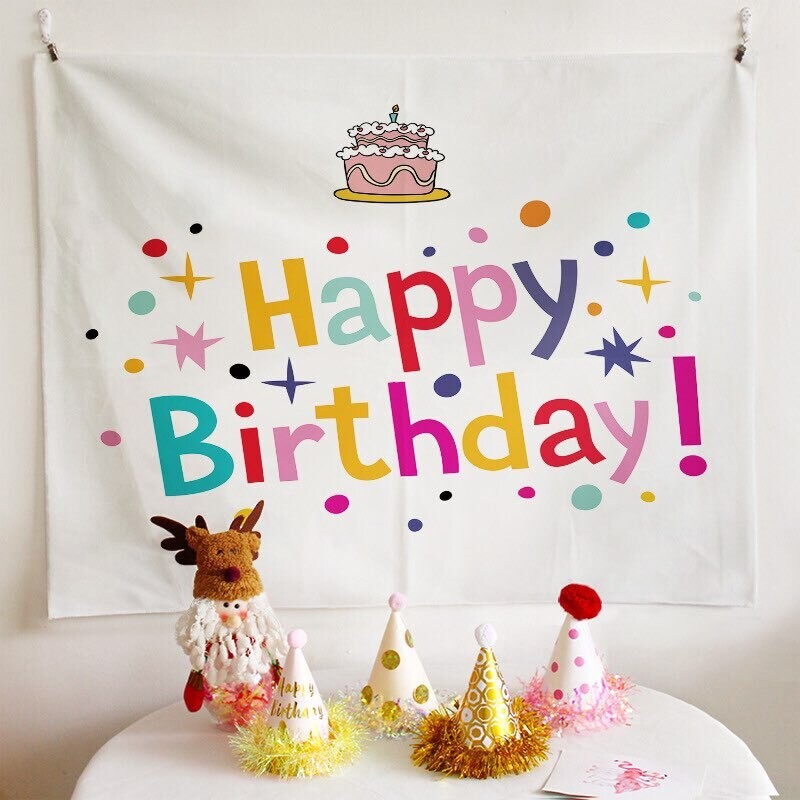Happy Birthday Banner - Backdrop For Your Wall - Large 2m x 1.5m - Perfect For Children Parties