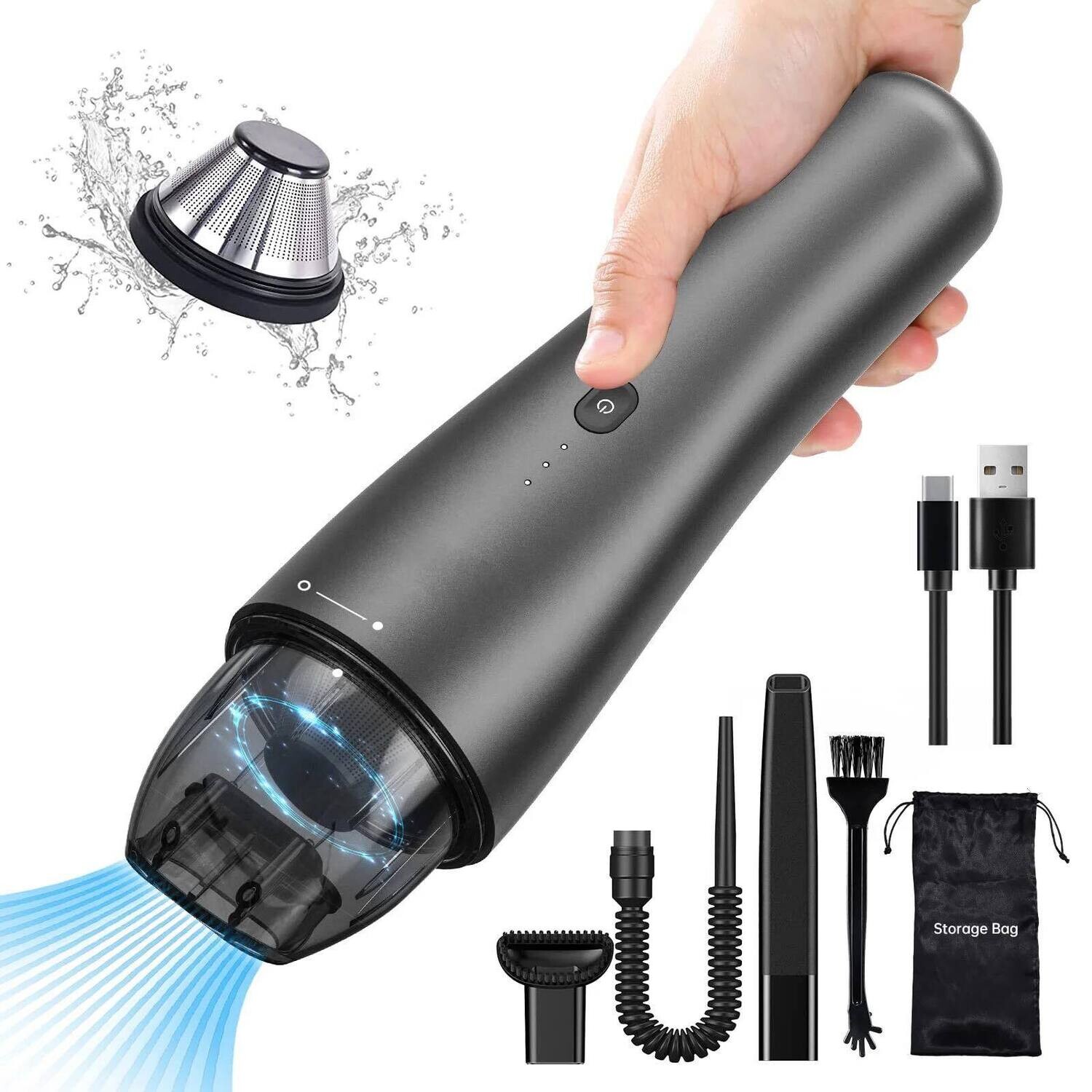 Vacuum Cleaner - Handheld Portable - Rechargeable - Perfect For The Car