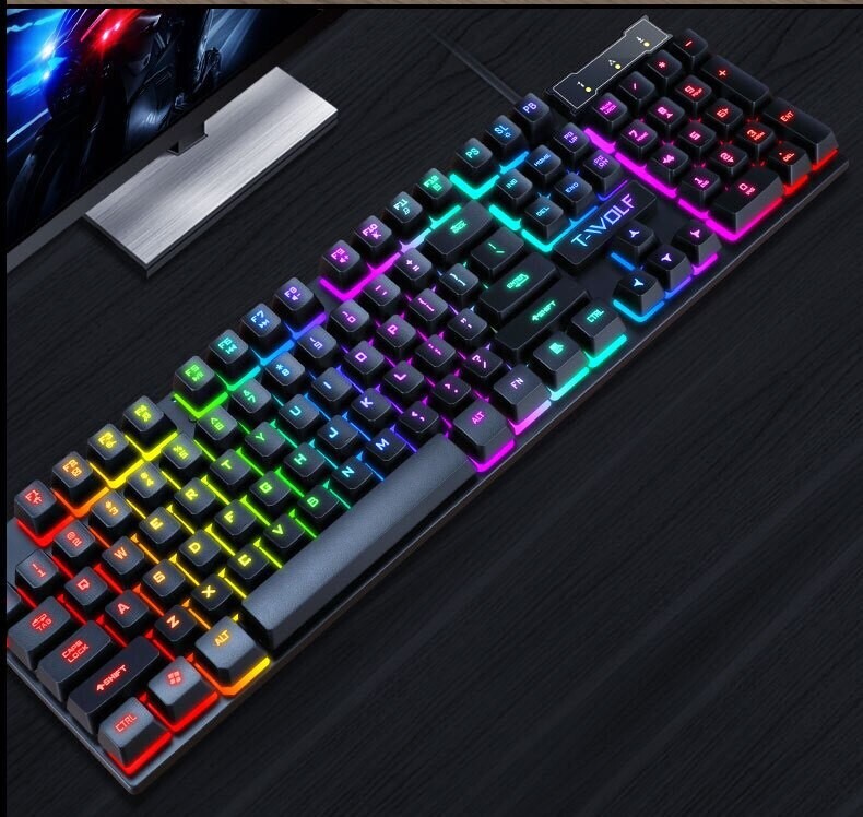 Computer Keyboard - USB - Coloured Background - 104 Keys - Suits Windows OS