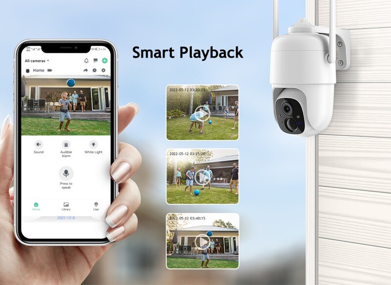 Security Wifi PTZ Camera - Solar Panel Charge - No Wiring Required - Vicohome Compatible - LS-85S