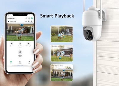 Security Wifi PTZ Camera - Solar Panel Charge - No Wiring Required - Vicohome Compatible - LS-85S
