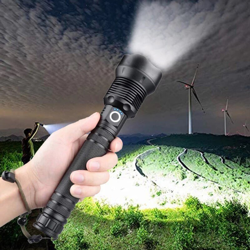 Torch With Case - Rechargeable Batteries - Aluminium Body - IPX5 Water Resistant