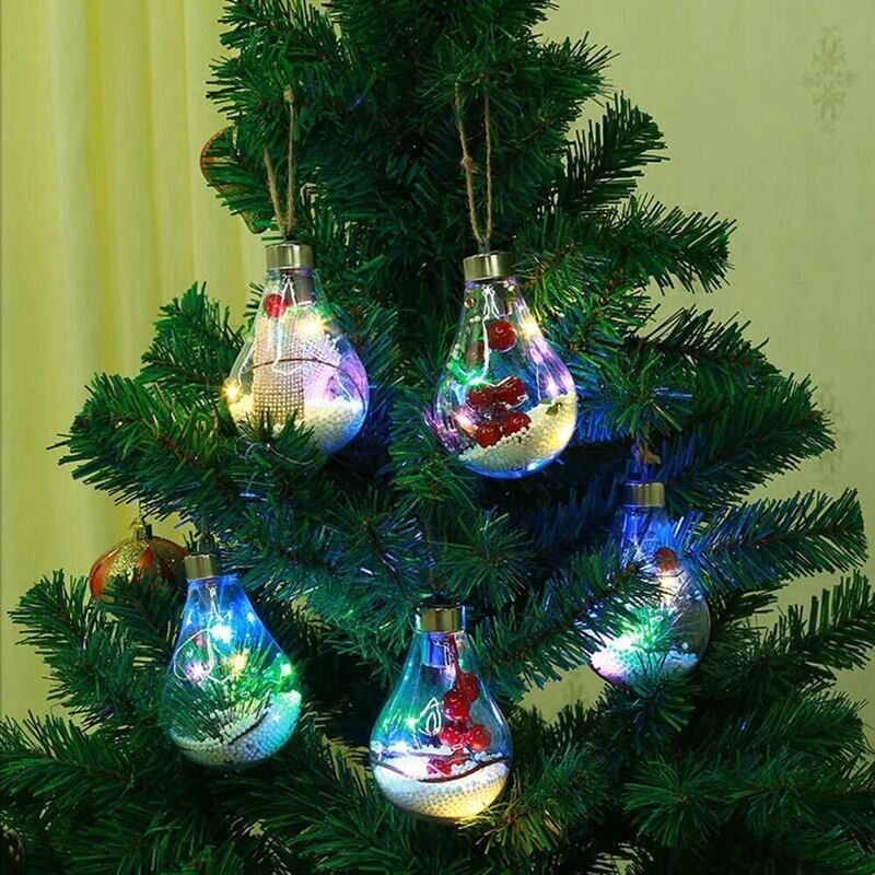 Cool Art In A Lightbulb - Light Up LED - Full Set Of 5 - Perfect For The Xmas tree