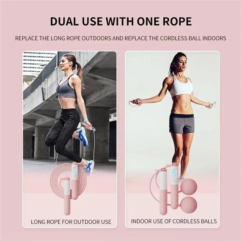 Skip Rope With Digital Counter - Count Traditional Rope Jumps Or Cordless Jumps