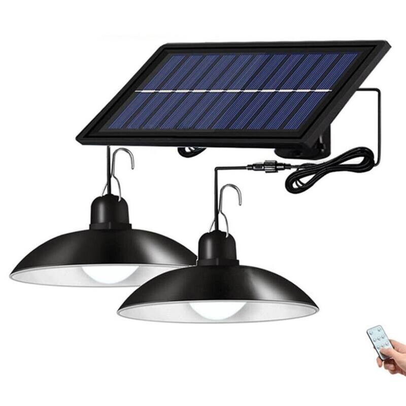 Solar Hanging Lamps - 2 x LED Lamps - 1 x Solar Panel - Remote Control Solar Hanging Lamps - 2 x LED Lamps - 1 x Solar Panel - Remote Control