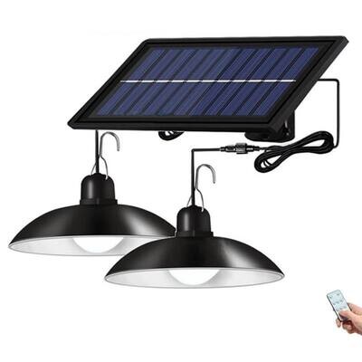 Solar Hanging Lamps - 2 x LED Lamps - 1 x Solar Panel - Remote Control