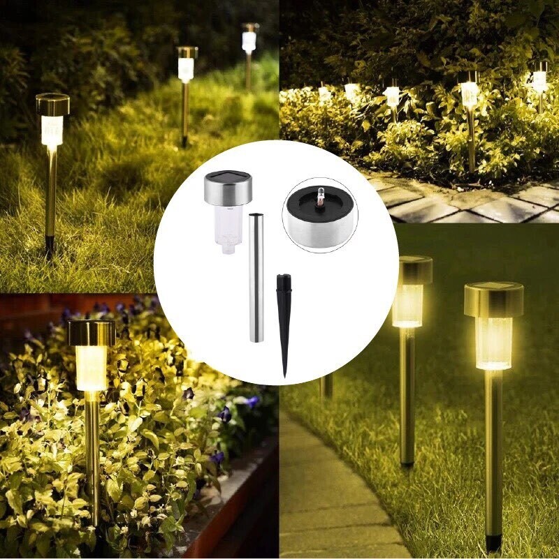 Solar Garden/Path Lights - Stainless Steel Design - Solar Charging