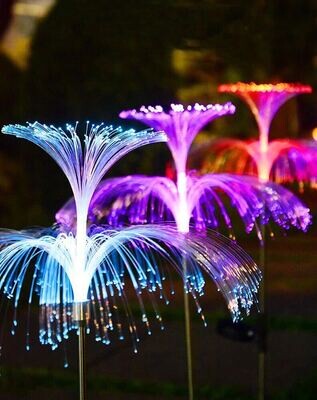 Solar Fountain Lights - RGB - Garden Display - Unique Look - 2pc Twin Pack