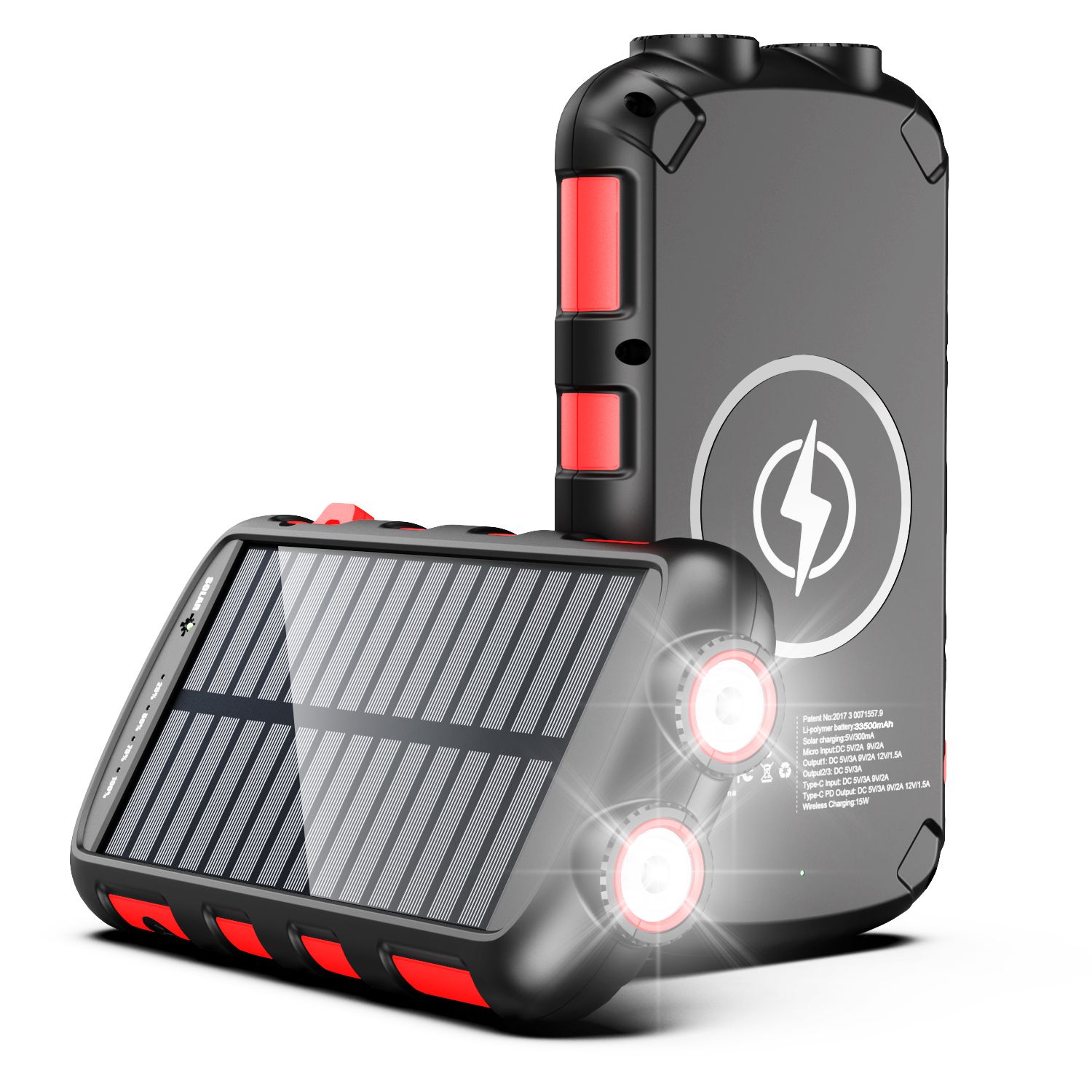 Explorer Powerbank - Built Adventure Tough - Full Torch - Solar Charge - Wireless Charge - PD &amp; QC Charging