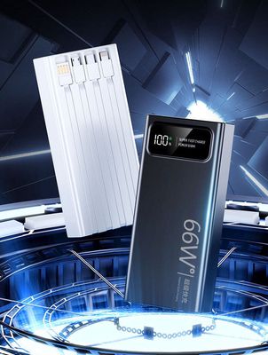 Turbo Powerbank - Type C Turbo Charge - 2 x USB Ports + Built-In Cables