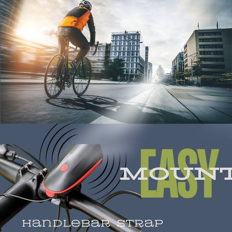Bike Head Light - USB Rechargeable - 250 Lumens - With Speaker Warning Horn