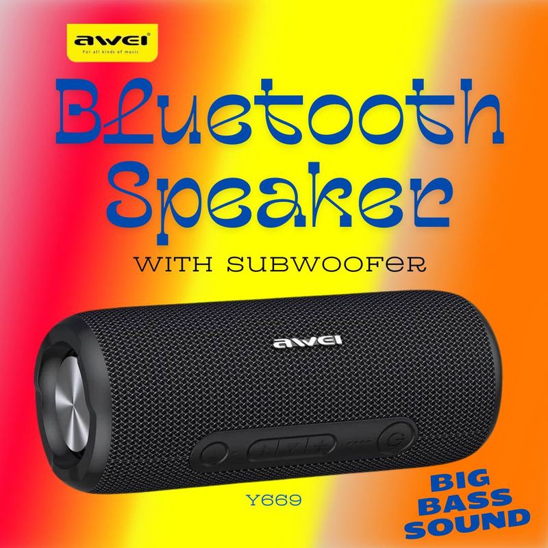 Bluetooth Speaker - Classic Slimline Style - Waterproof - Awei Y669