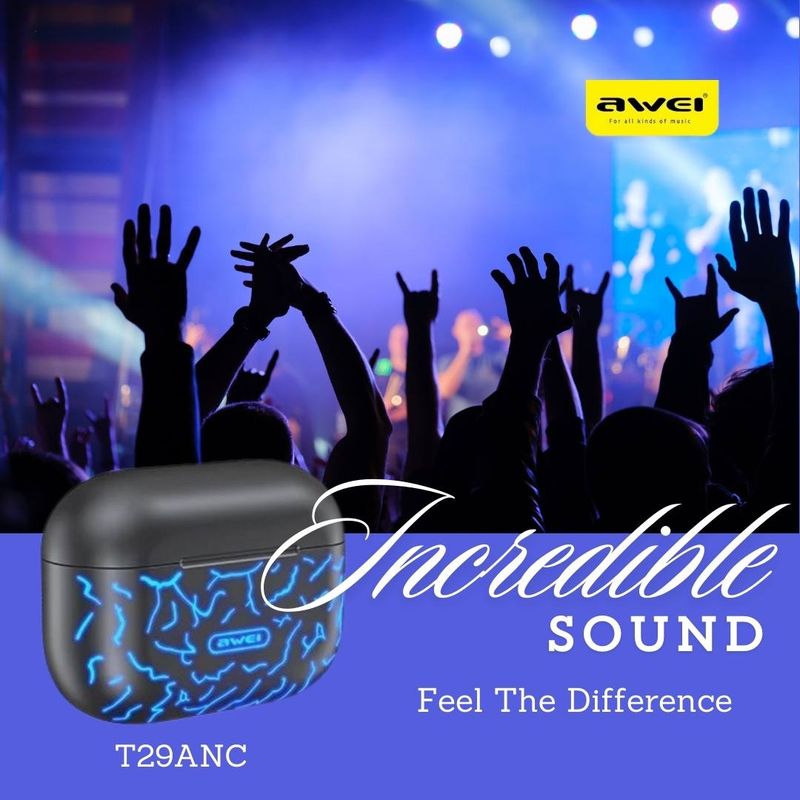 Wireless ANC Earbuds - Music Connoisseur - Awei T29ANC - Charging Case