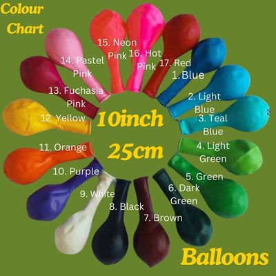 Latex Balloons - Standard 10&quot; In 18 Colours + Mixed - 100pc packs