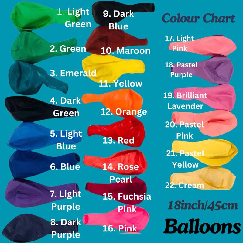 Latex 18 inch &#39;Big&quot; Balloons - Complete Your Garland - Transform Your Space - 10pc Packs