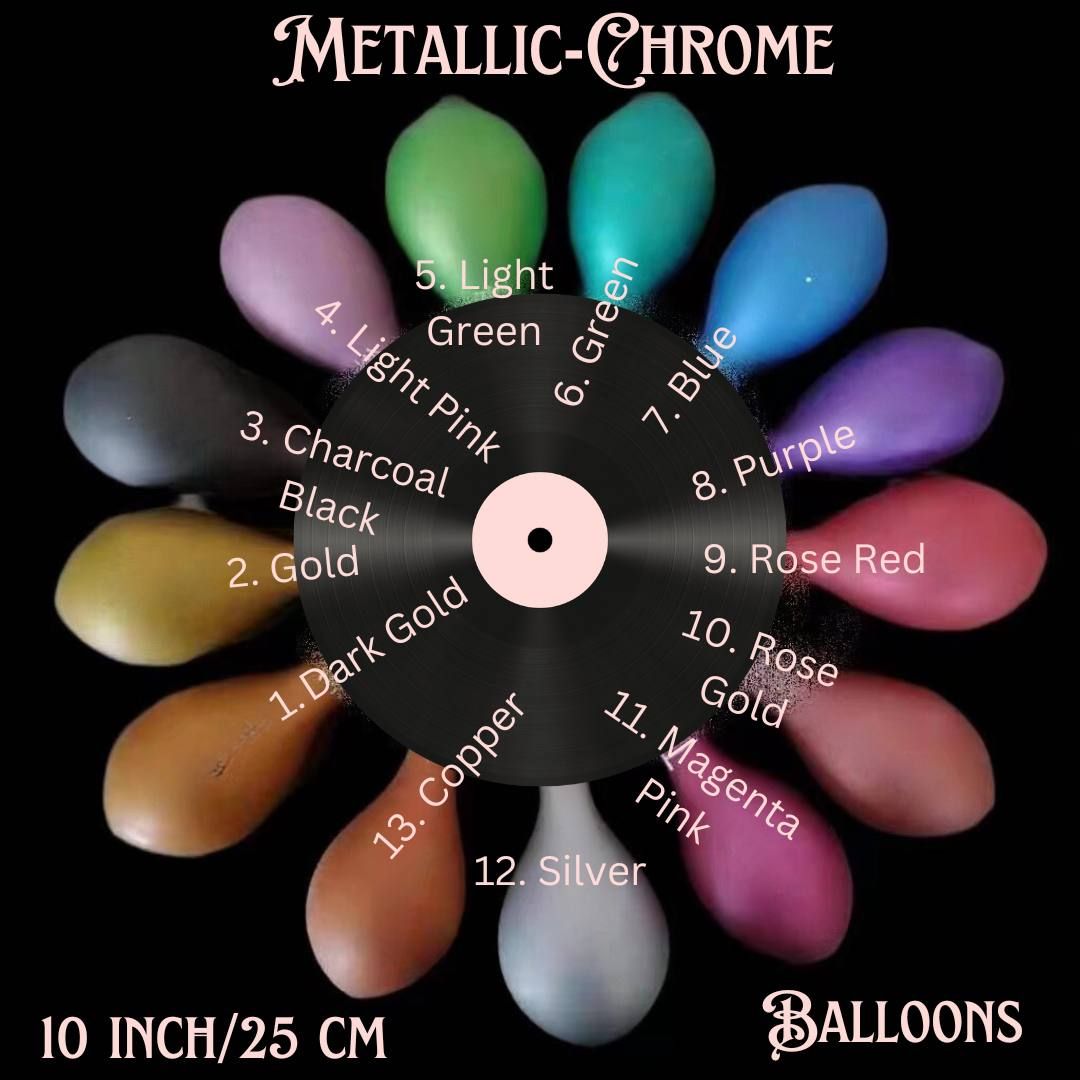 Balloons - Metallic Chrome 10“- 14 Awesome Colours - 50pc Packs