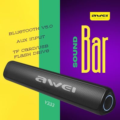 Sound Bar - Home TV Bluetooth Speaker - Connect Your TV, Laptop, PC Computer, Or Gaming Console - Stunning Stereo Sound - Awei Y333