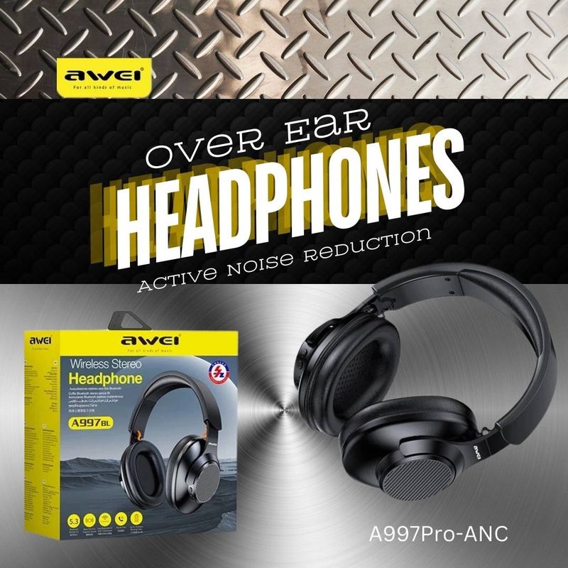 ANC Wireless Headphones - Full Sound - Deep Bass - Active Noise Cancellation - Awei 997Pro