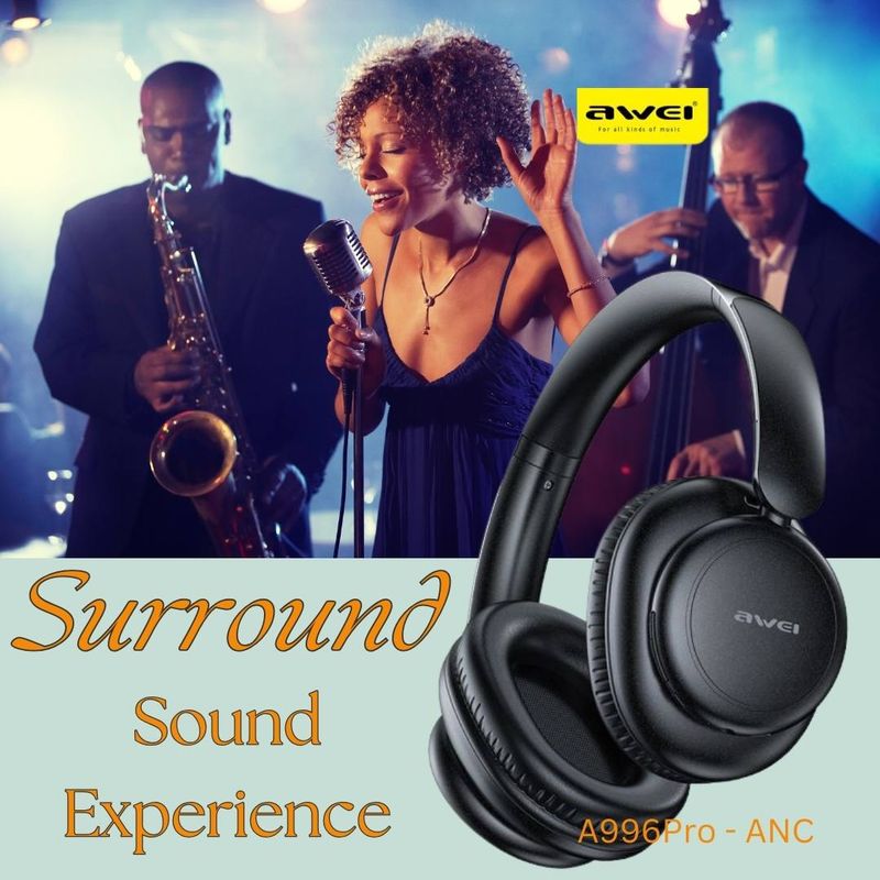 Disappear Into The Music; Awei A996ANC Wireless Headphones; Sound So Good You'll Forget The World!!