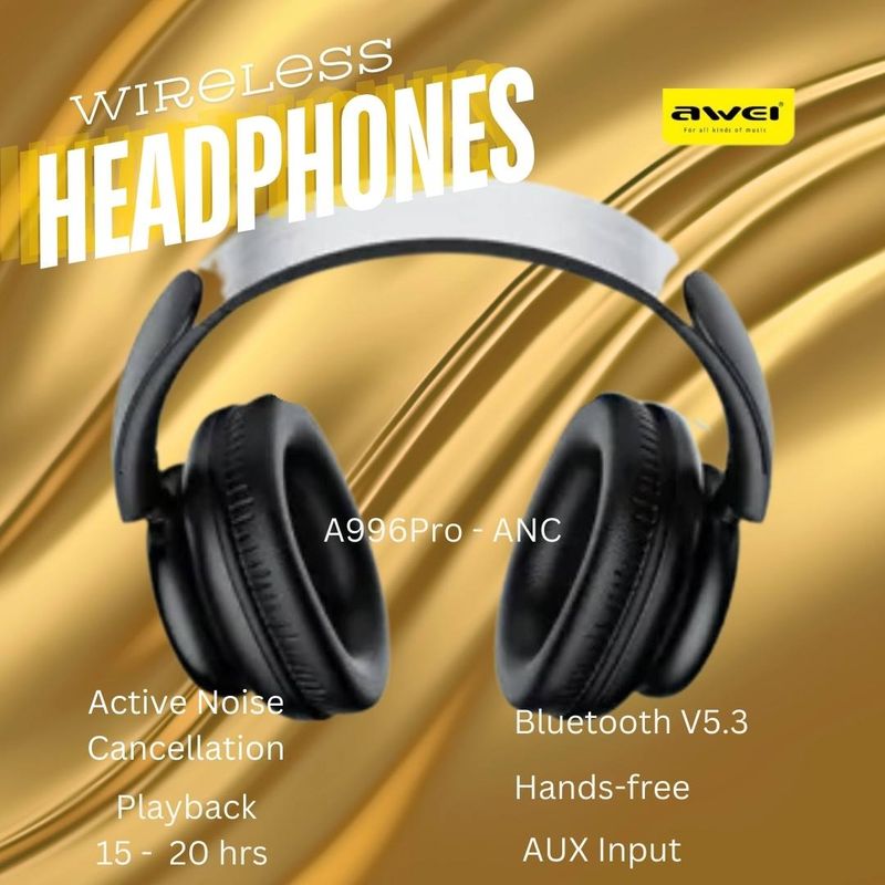 Disappear Into The Music; Awei A996ANC Wireless Headphones; Sound So Good You&#39;ll Forget The World!!