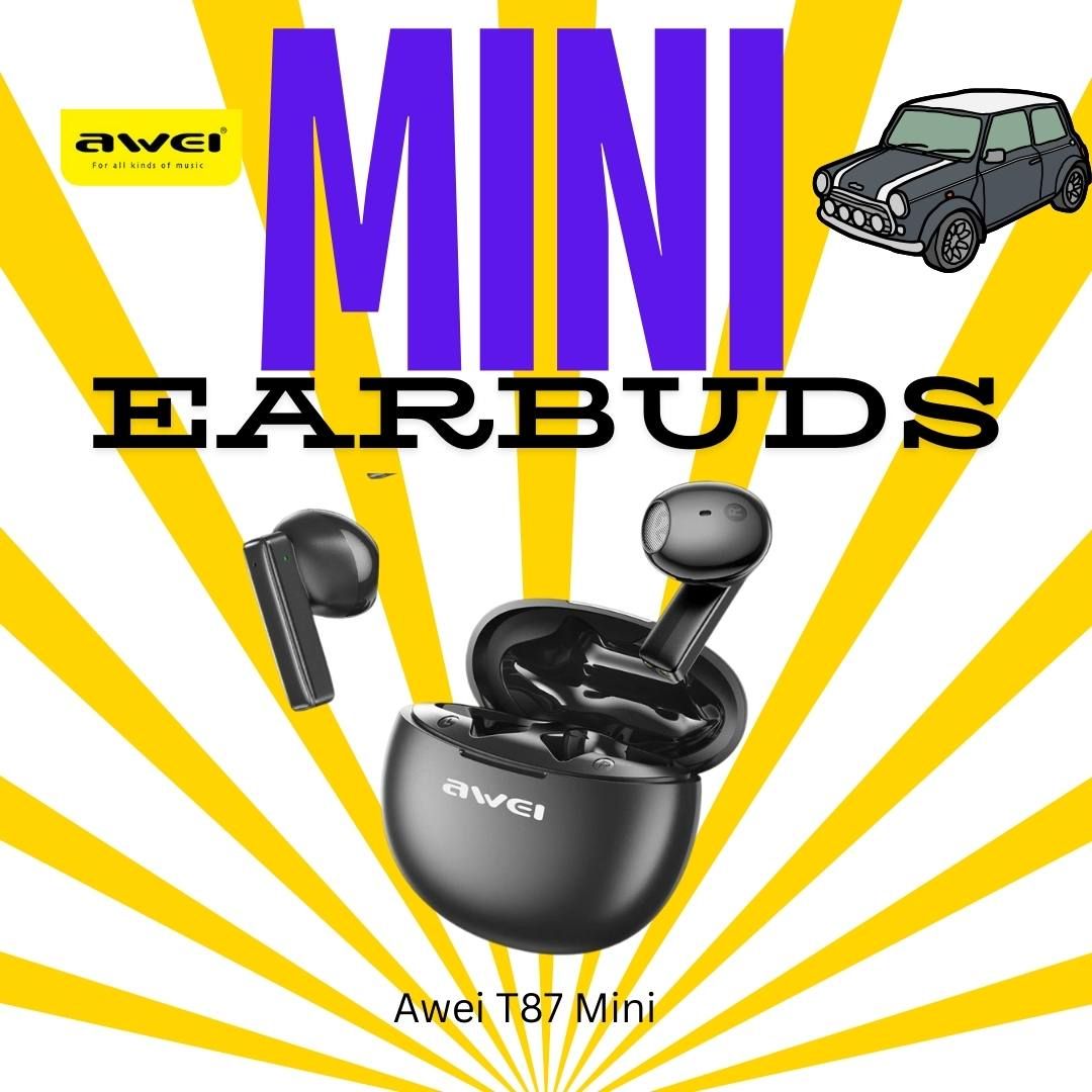 &#39;Mini&#39; Earbuds - Maxi Sound - Wireless Bluetooth Connection - Charging Case - Awei T87