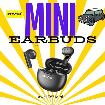 &#39;Mini&#39; Earbuds - Maxi Sound - Wireless Bluetooth Connection - Charging Case - Awei T87