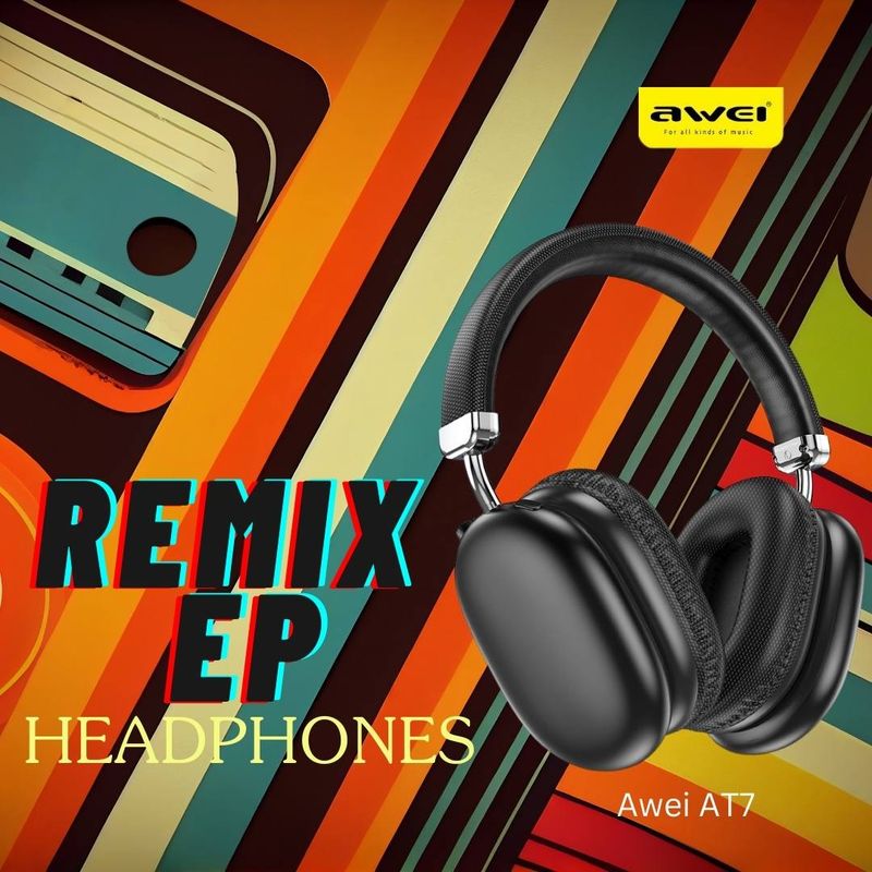 &#39;EP&#39; Headphones - Remix Extended Play - 70Hrs - Bluetooth - Awei AT7