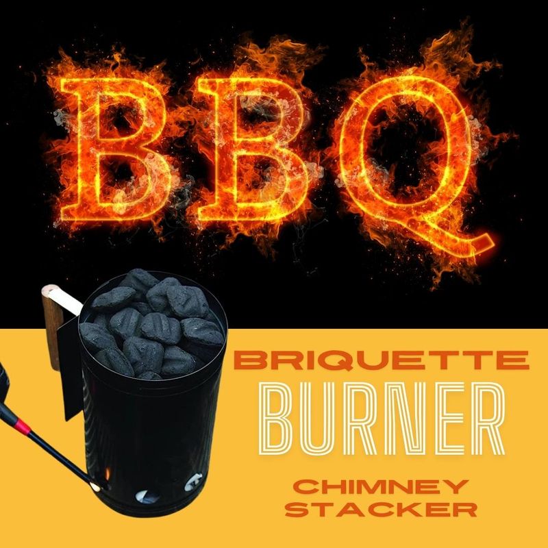 BBQ Fire Starter - Chimney Briquette Stacker  -Flame Coal Burner