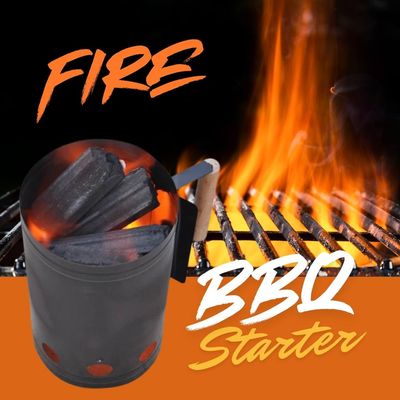 BBQ Fire Starter - Chimney Briquette Stacker -Flame Coal Burner