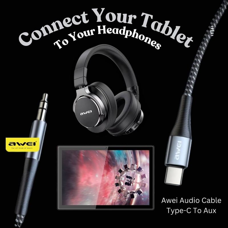 Audio Cable - Type C To AUX Or Lightning To Aux - Connect Speakers, Headphones, Car Stereos, Amplifiers To Your Phone/Tablet - Awei