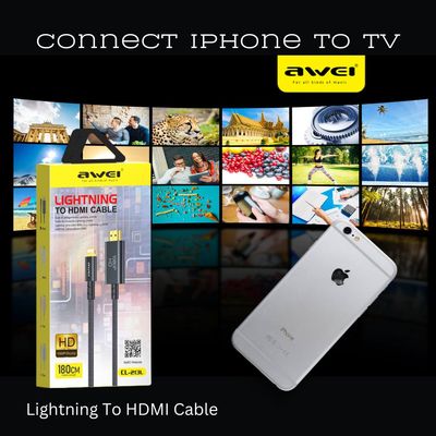 HDMI Cable - Connects Phone/Tablet/Laptop To TV Screen - iPhone Or Android