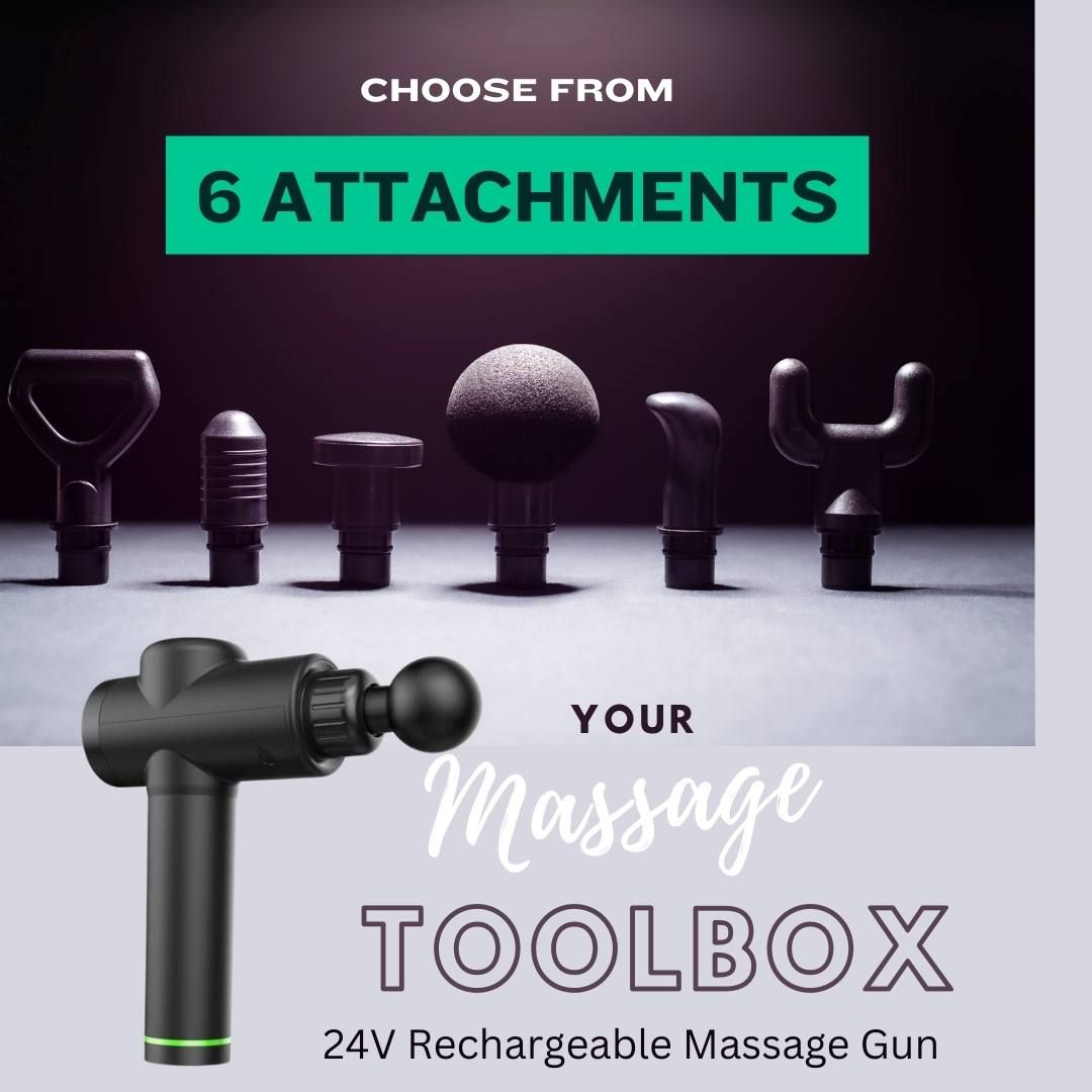 Pro Massage Gun - Deluxe Model - 6 Heads - Travel Case - Digital Display - 24V