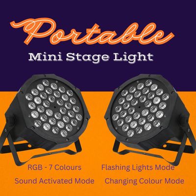 Stage Light - RGB - 7 Colours - Portable - 36 LED - Multiple Pattern Modes