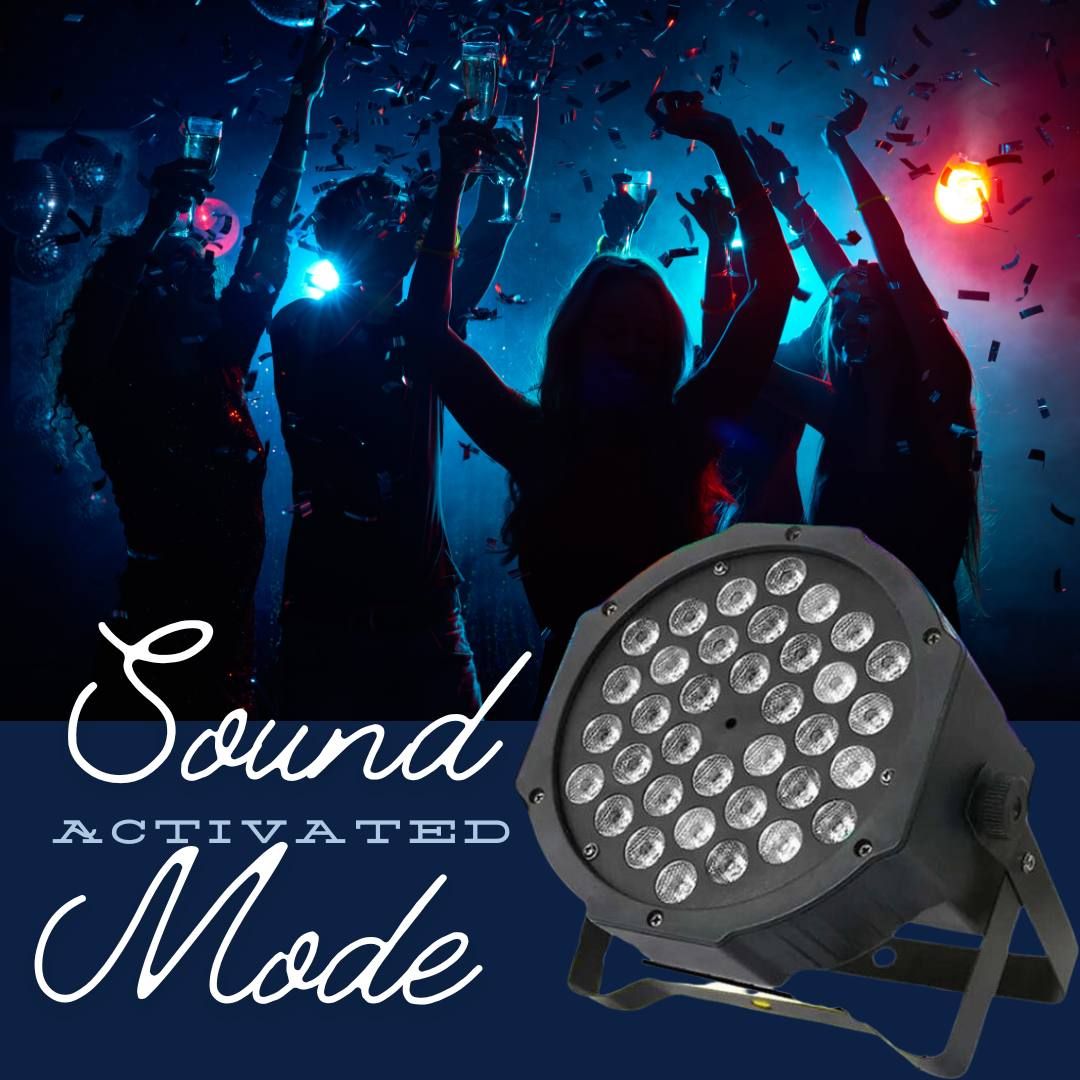 Stage Light - RGB - 7 Colours - Portable - 36 LED - Multiple Pattern Modes