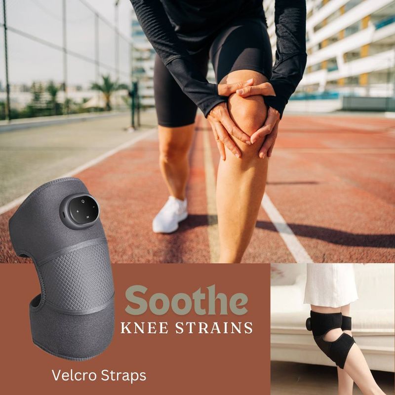 Knee/Shoulder/Elbow Massager - Gentle Heat &amp; Vibration - Velcro Straps - Rechargeable