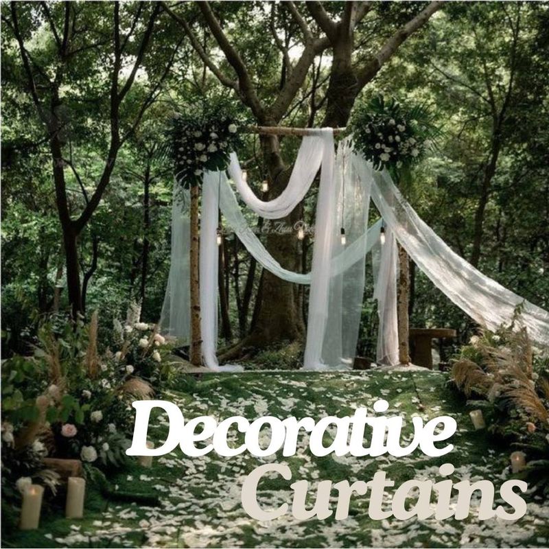 Draping Curtain - Free Flowing - 800cm x 75cm - White - Decorative