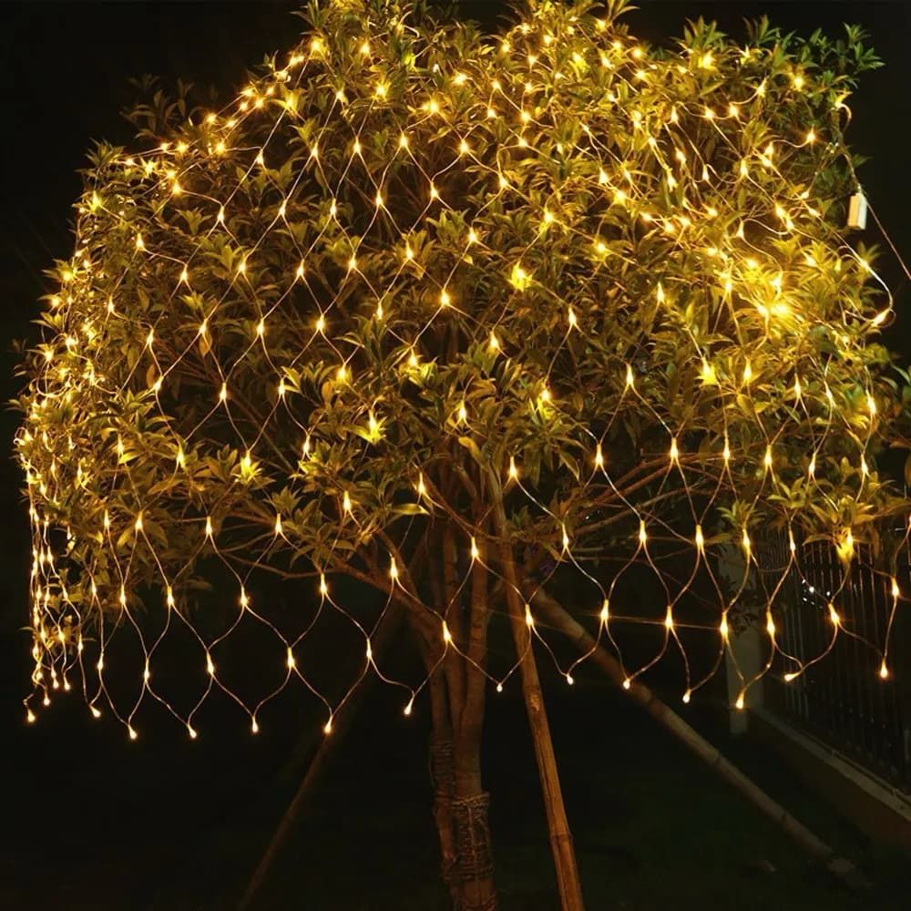 Net LED Lights - Solar Powered - 7 Colour Range - Xmas/Parties/Gardens/Events - 3m x 2m