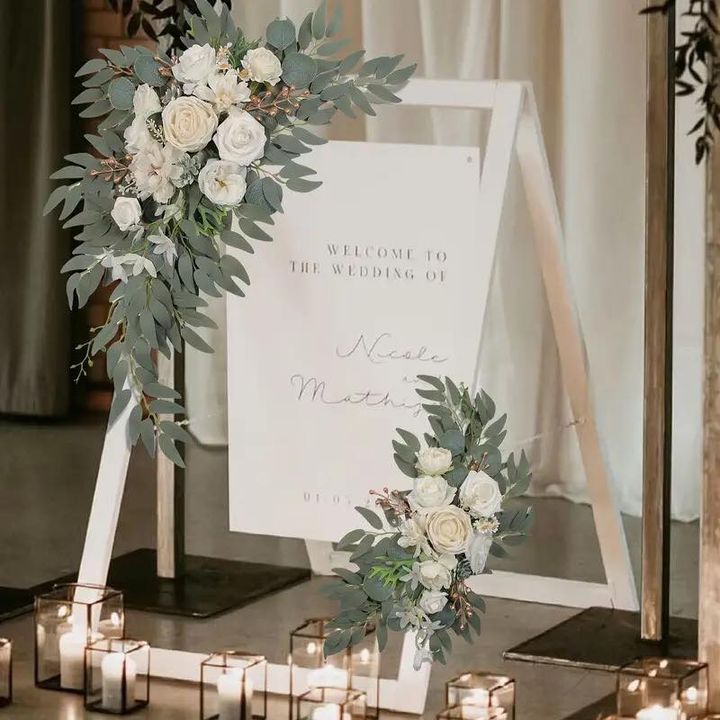 Realistic Artificial Flower Decorations - Double Arrangements Sets - 2 Colour Styles To Choose