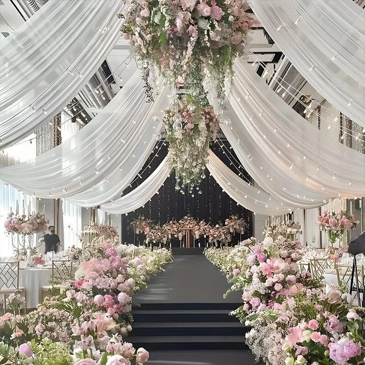 Draping Curtain - Free Flowing - 800cm x 75cm - White - Decorative