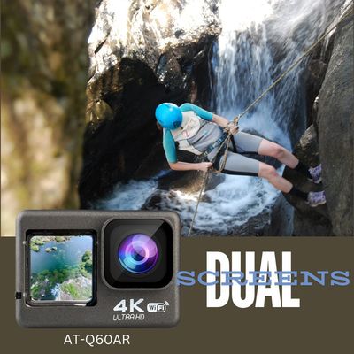 Action 4K Camera - Dual Screens - Remote - Wifi App - Zoom Lens - 16MP - Ausek AT-Q60AR