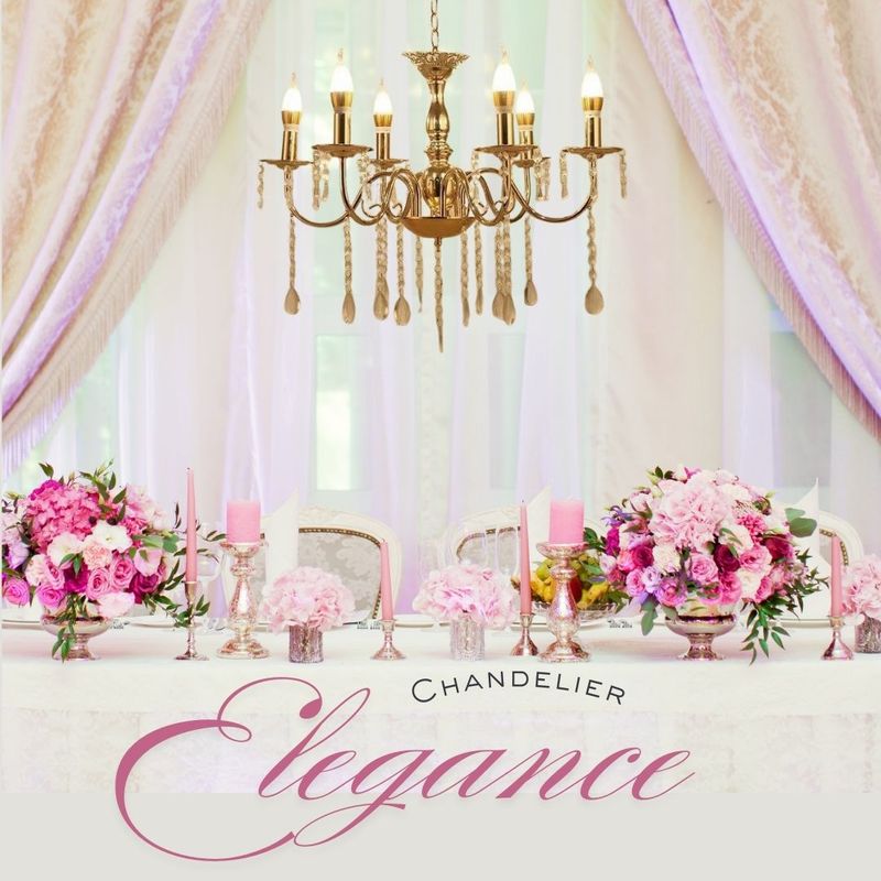 Suspended Chandelier: 6 Candle Shaped LED Lights | Wedding, Parties, Event Decoration