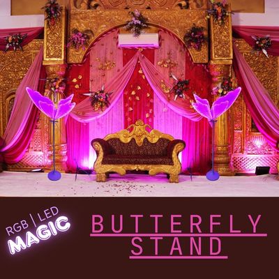 Butterfly LED Stand: RGB Multi Coloured Lights With Remote - Perfect For Weddings, Events, &amp; Parties - Create A Magical Display